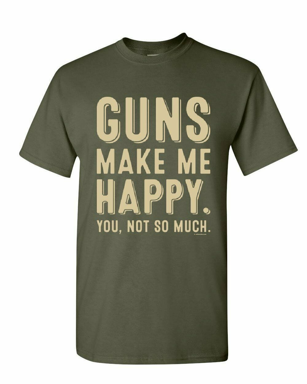 Graphic Men's T-Shirt Guns Make Me Happy Tee Gun Attitude Gift for Men