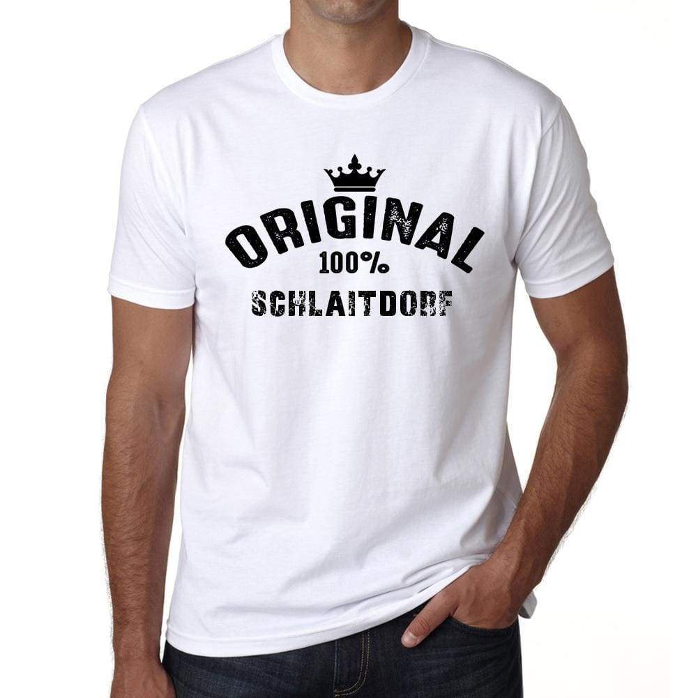 Schlaitdorf 100% German City White Mens Short Sleeve Round Neck T-Shirt 00001 - Casual