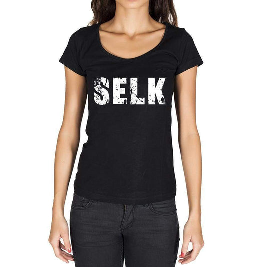 Selk German Cities Black Womens Short Sleeve Round Neck T-Shirt 00002 - Casual