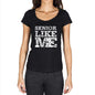 Senior Like Me Black Womens Short Sleeve Round Neck T-Shirt - Black / Xs - Casual