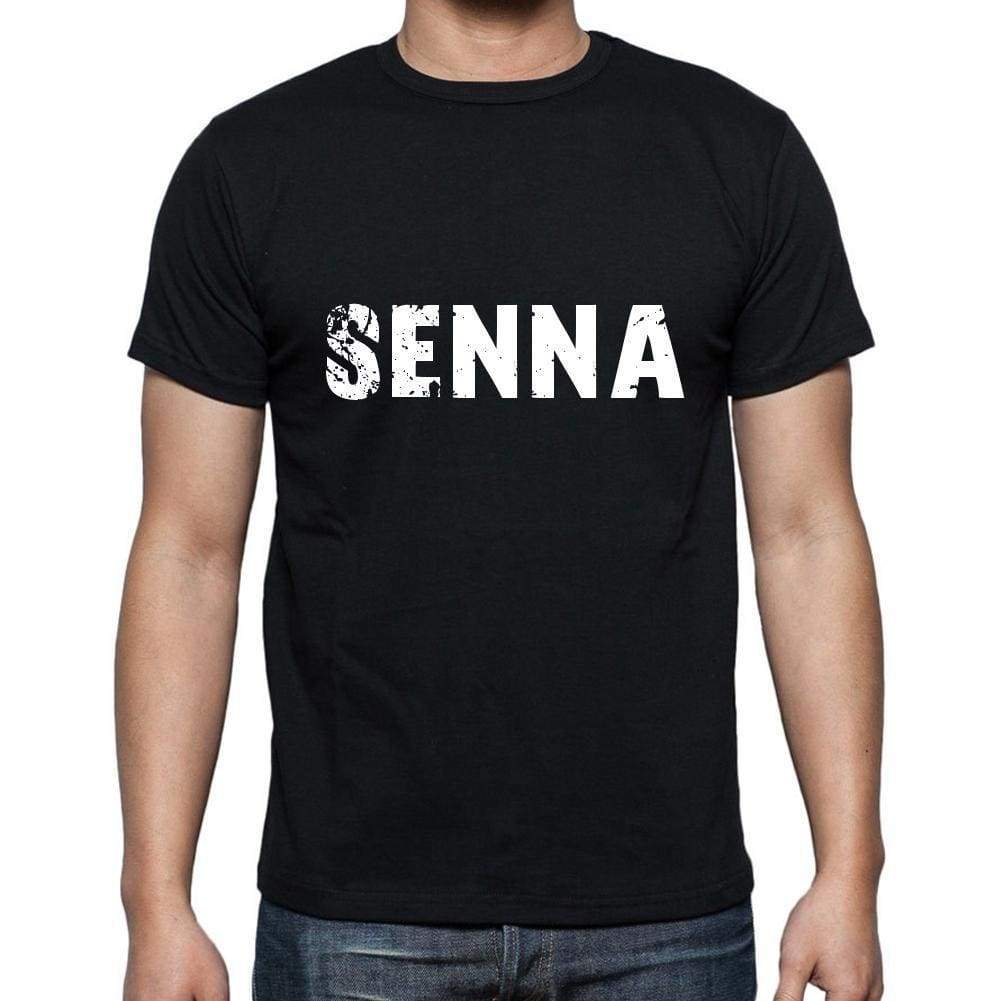 Senna Mens Short Sleeve Round Neck T-Shirt 5 Letters Black Word 00006 - Casual