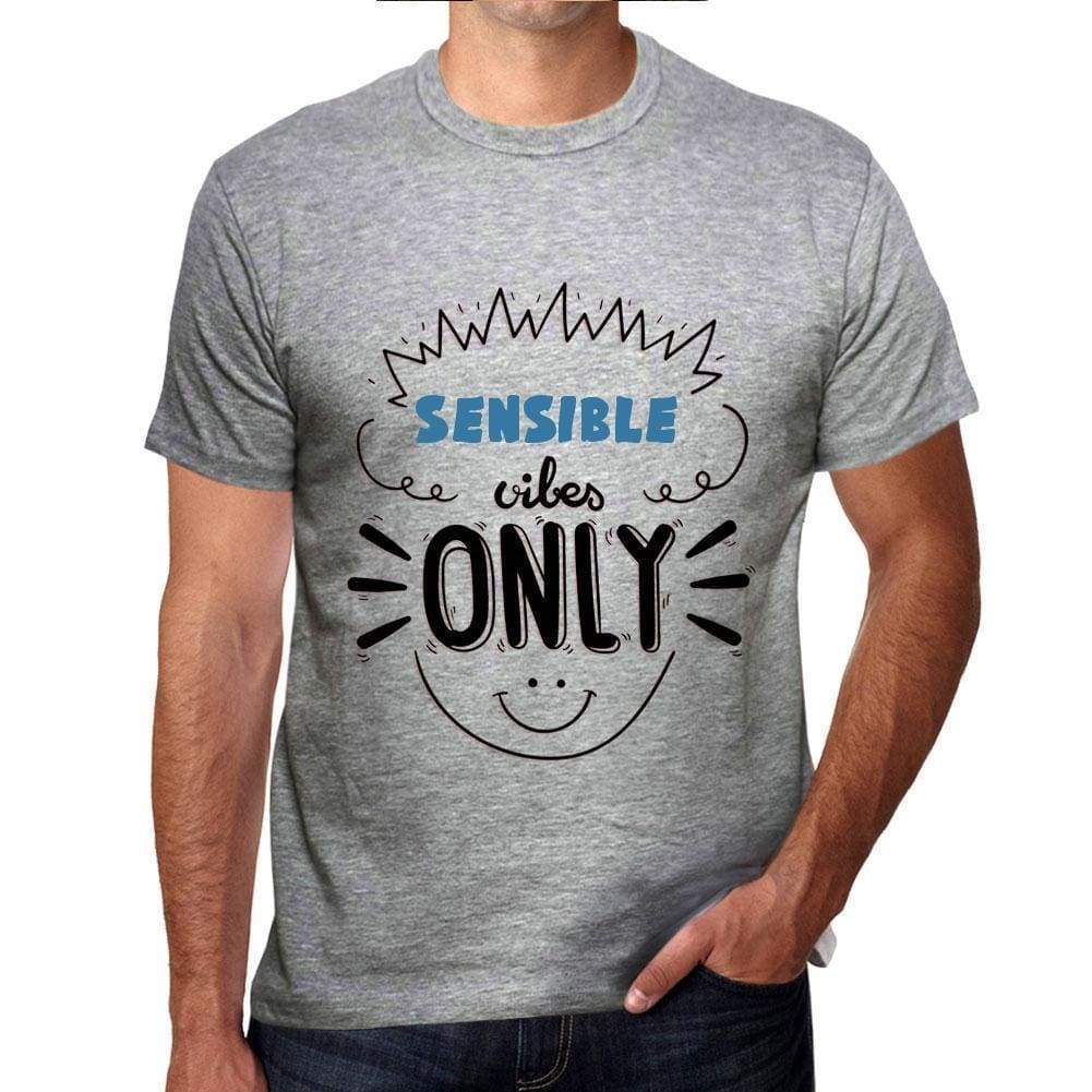 SENSIBLE Vibes Only, grey, <span>Men's</span> <span><span>Short Sleeve</span></span> <span>Round Neck</span> T-shirt, gift t-shirt 00300 - ULTRABASIC