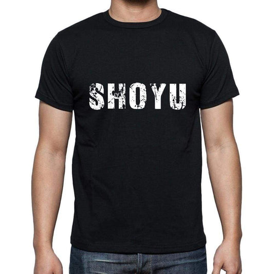 Shoyu Mens Short Sleeve Round Neck T-Shirt 5 Letters Black Word 00006 - Casual