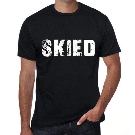 Skied Mens Retro T Shirt Black Birthday Gift 00553 - Black / Xs - Casual
