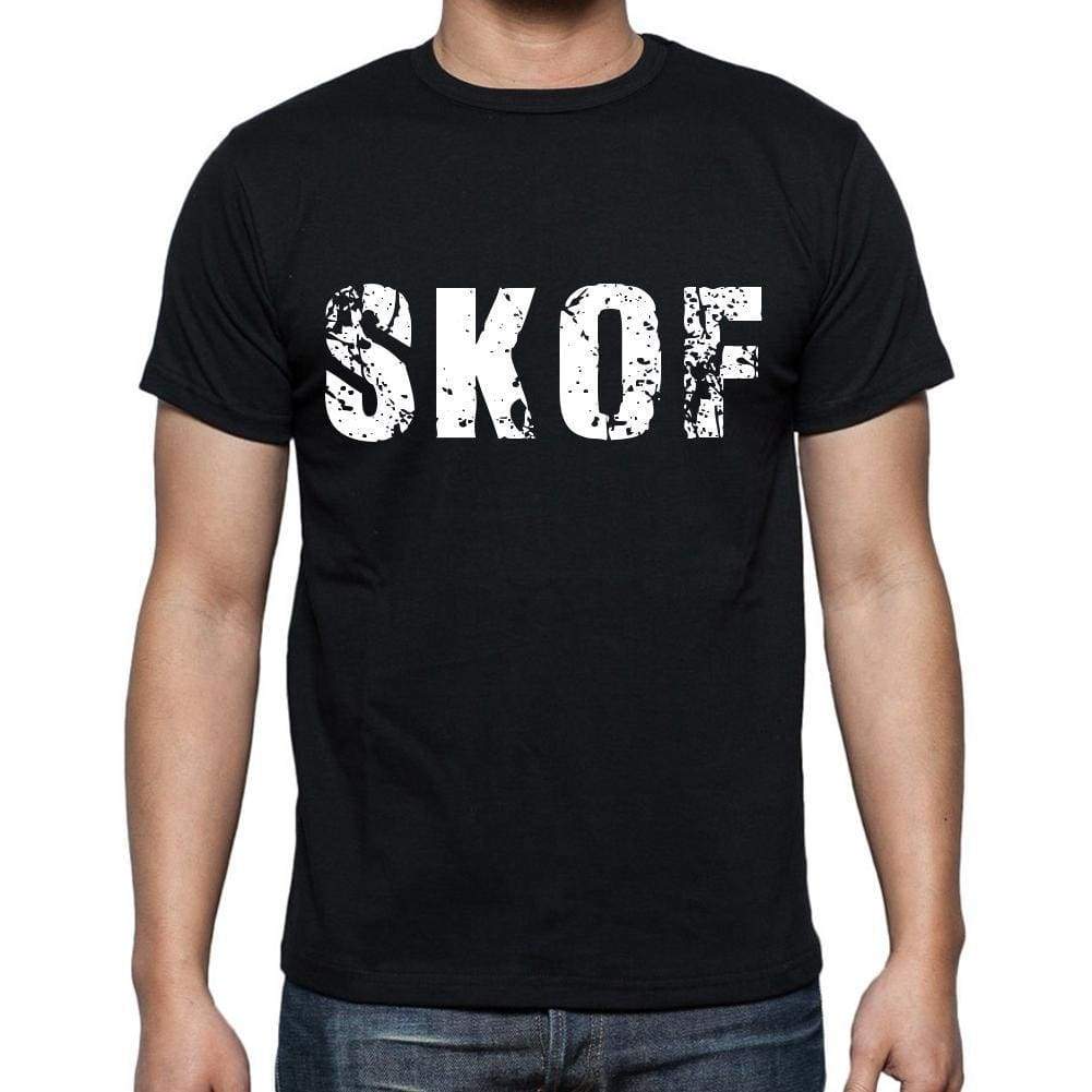 Skof Mens Short Sleeve Round Neck T-Shirt 4 Letters Black - Casual