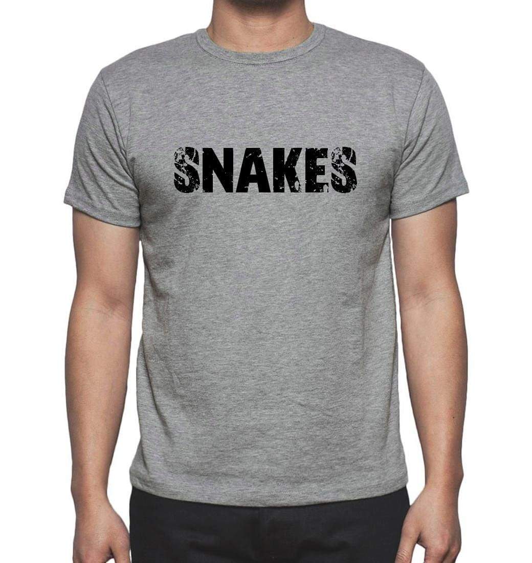 Snakes Grey Mens Short Sleeve Round Neck T-Shirt 00018 - Grey / S - Casual