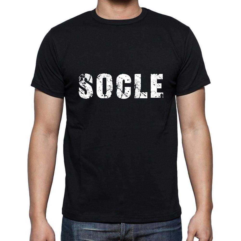 Socle Mens Short Sleeve Round Neck T-Shirt 5 Letters Black Word 00006 - Casual