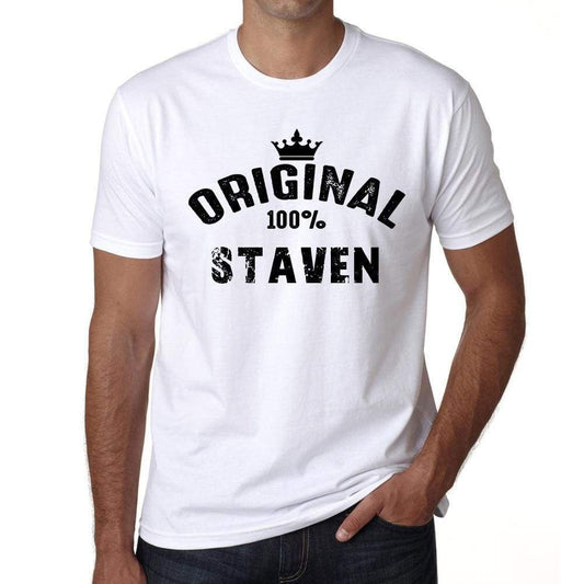 Staven 100% German City White Mens Short Sleeve Round Neck T-Shirt 00001 - Casual