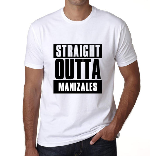 Straight Outta Manizales Mens Short Sleeve Round Neck T-Shirt 00027 - White / S - Casual