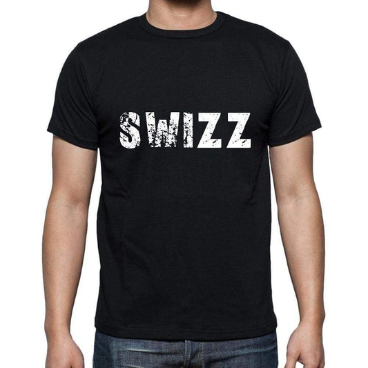Swizz Mens Short Sleeve Round Neck T-Shirt 5 Letters Black Word 00006 - Casual