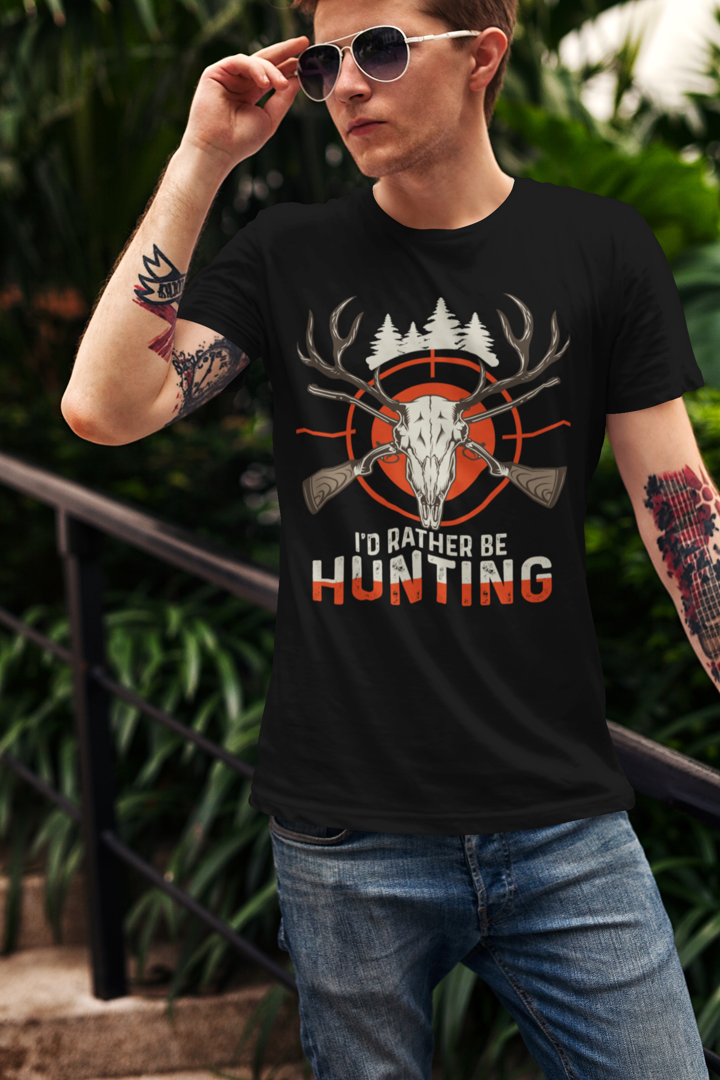 ULTRABASIC Graphic Men's T-Shirt I'd Rather Be Hunting - Hunter Tee Shirt