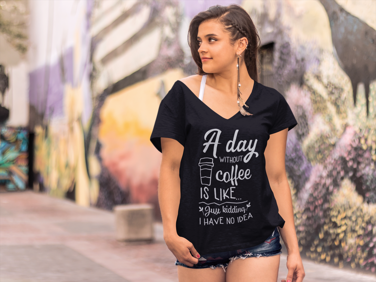 ULTRABASIC Women's T-Shirt A Day Without Coffee is Like - Funny Tee Shirt Tops