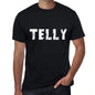 Telly Mens Retro T Shirt Black Birthday Gift 00553 - Black / Xs - Casual