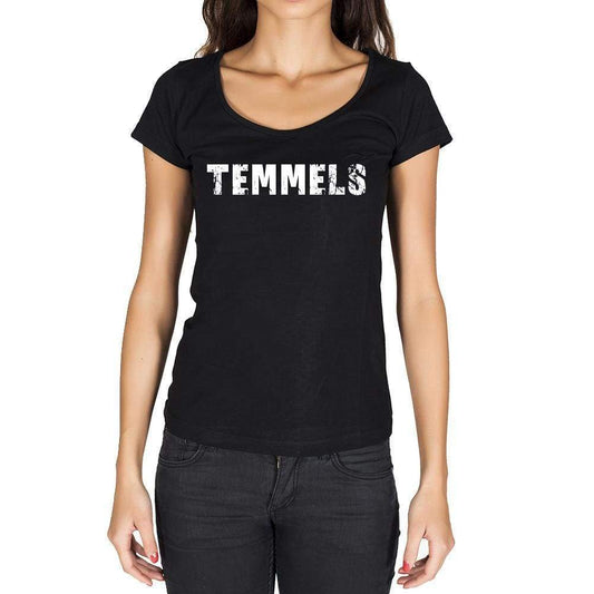 Temmels German Cities Black Womens Short Sleeve Round Neck T-Shirt 00002 - Casual