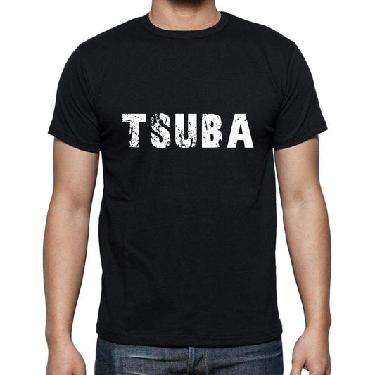 Tsuba Mens Short Sleeve Round Neck T-Shirt 5 Letters Black Word 00006 - Casual