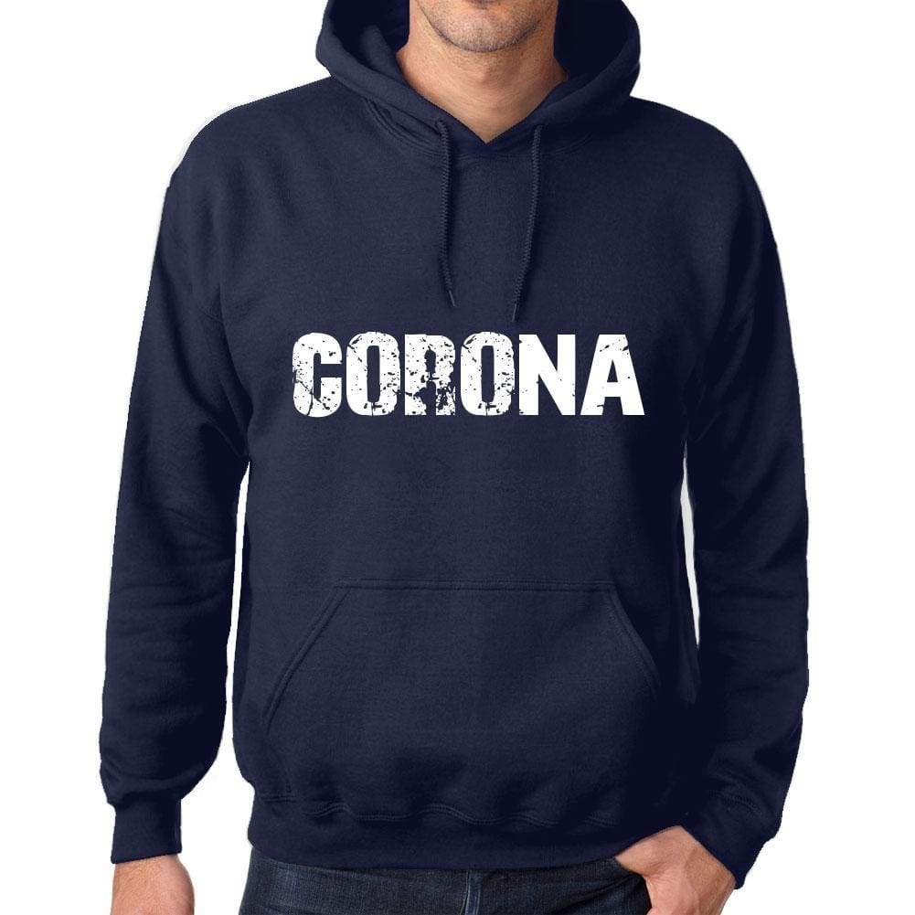 Unisex Printed Graphic Cotton Hoodie Popular Words Corona French Navy - French Navy / Xs / Cotton - Hoodies