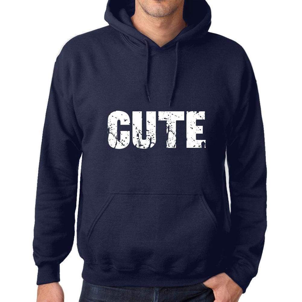 Unisex Printed Graphic Cotton Hoodie Popular Words Cute French Navy - French Navy / Xs / Cotton - Hoodies