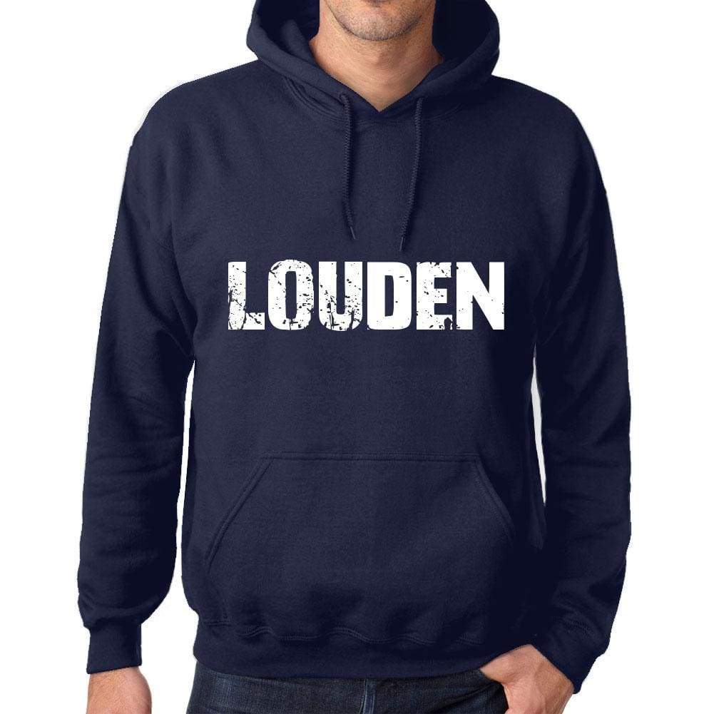 Unisex Printed Graphic Cotton Hoodie Popular Words Louden French Navy - French Navy / Xs / Cotton - Hoodies