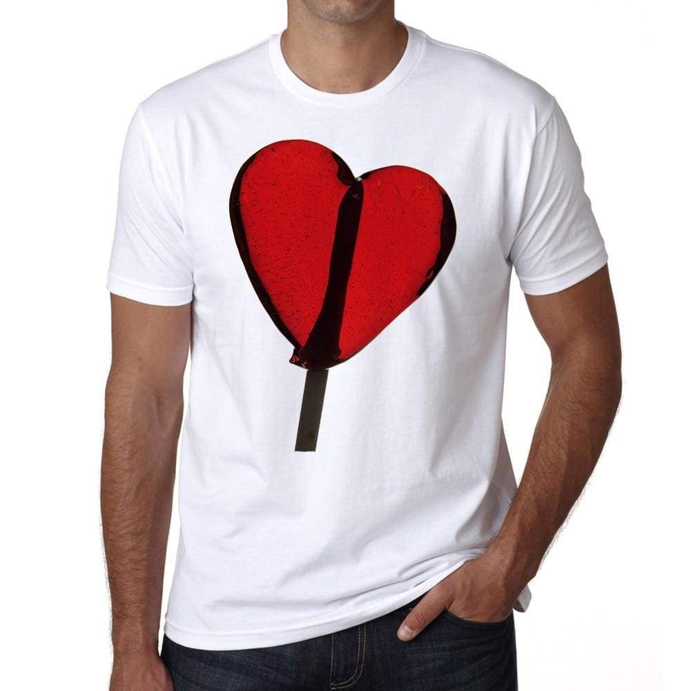 Valentines Lollipop Mens Tee White 100% Cotton 00156