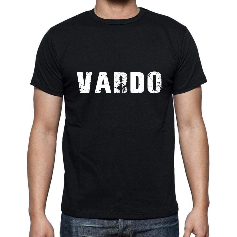 Vardo Mens Short Sleeve Round Neck T-Shirt 5 Letters Black Word 00006 - Casual