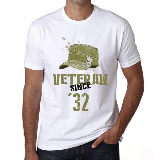 Veteran Since 32 Mens T-Shirt White Birthday Gift 00436 - White / Xs - Casual
