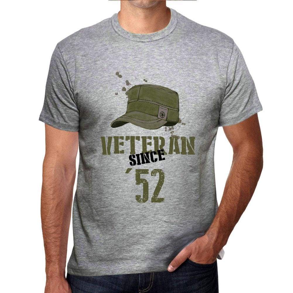 Veteran Since 52 Mens T-Shirt Grey Birthday Gift 00435 - Grey / S - Casual