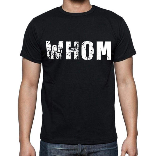Whom White Letters Mens Short Sleeve Round Neck T-Shirt 00007