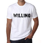 Willing Mens T Shirt White Birthday Gift 00552 - White / Xs - Casual